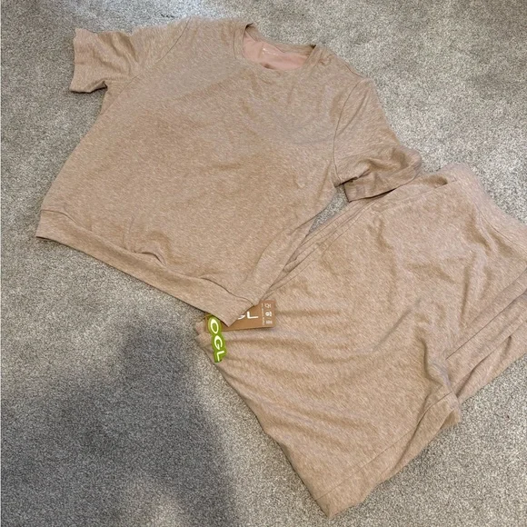 OGL Lyocell Wool Mid Rise Wide Leg Pull-on Pants Pockets SET With TOP Large New - Picture 11 of 11